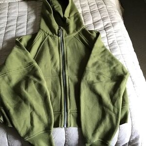Lululemon scuba cropped full zip hoodie green size XS/S